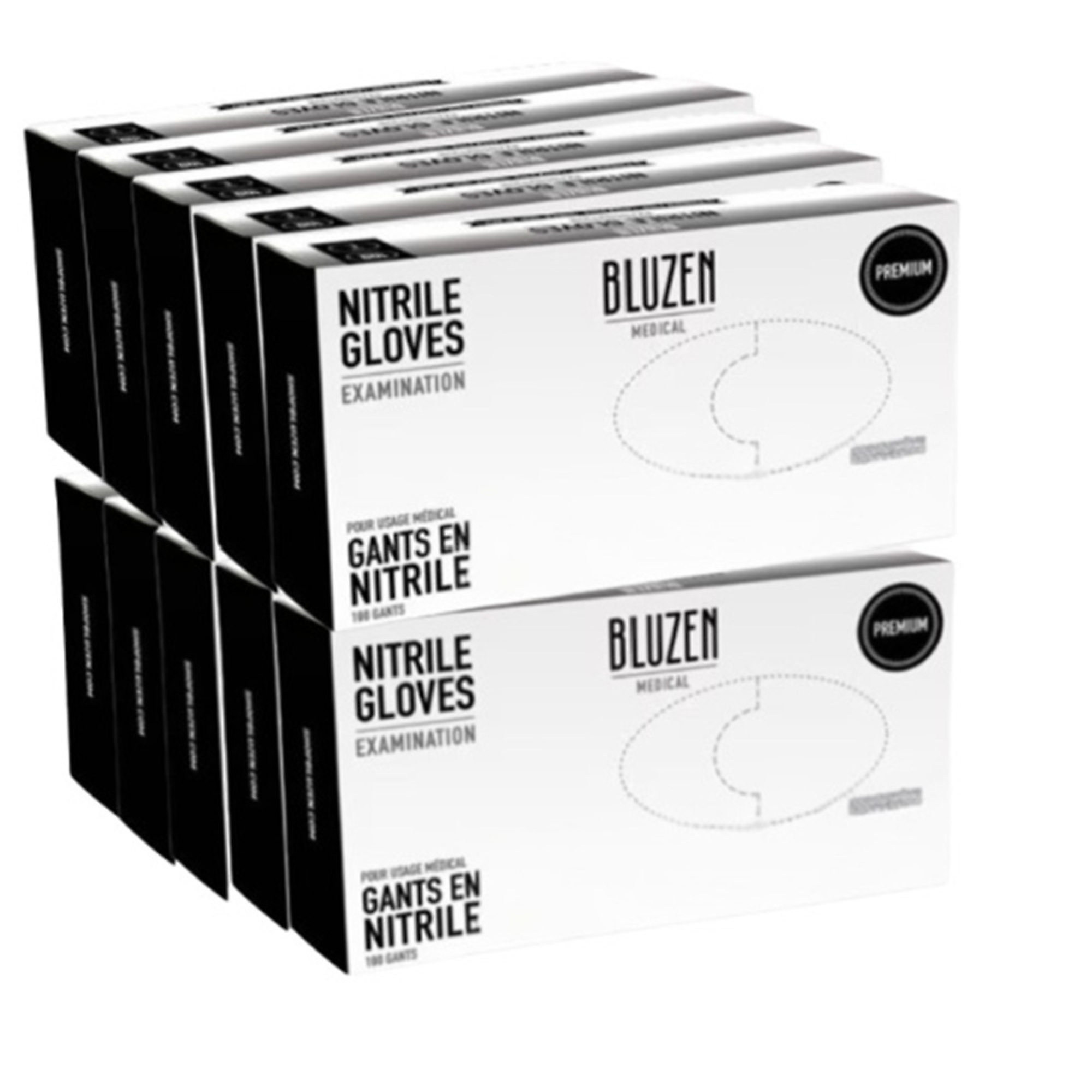 BluZen Nitrile Dispo Exam Gloves Black XL 100/bx